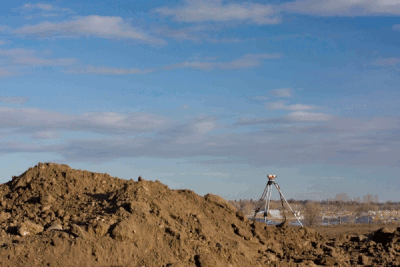 picture of survey equipment on mountain top